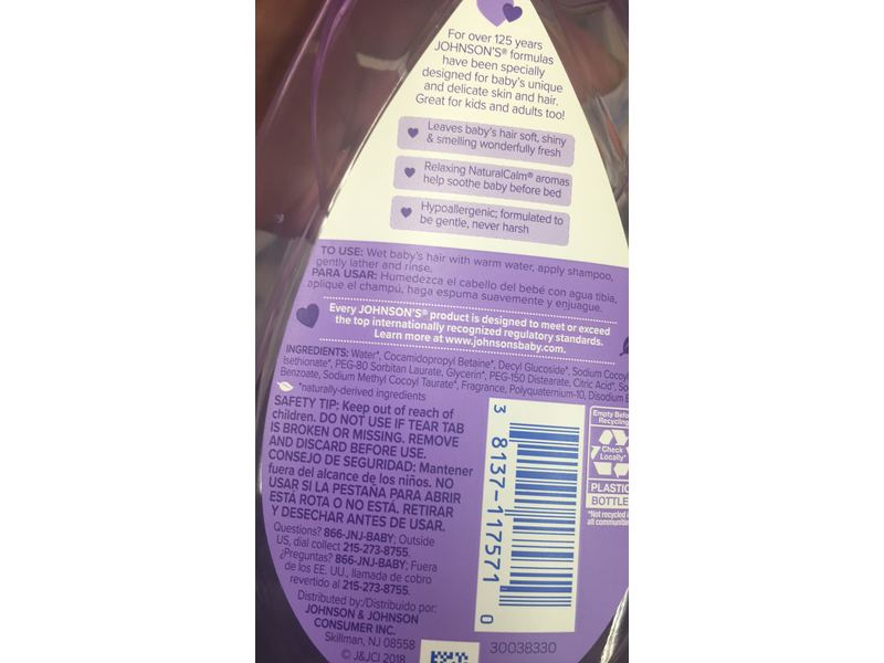 Johnson's Baby Calming Baby Shampoo with Soothing Natural Calm Scent, 13.6 Fluid Ounce