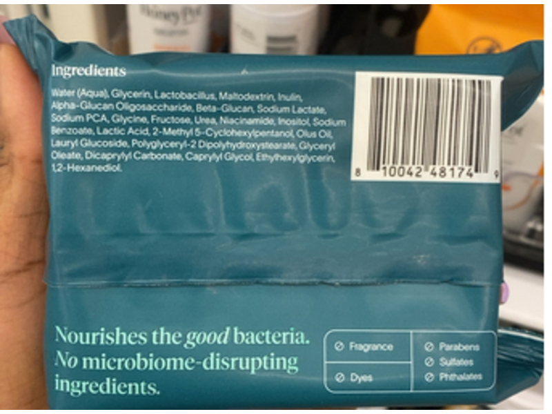 Cora The Happy Biome Cleansing Wipes, Fragrance Free, 30 Count