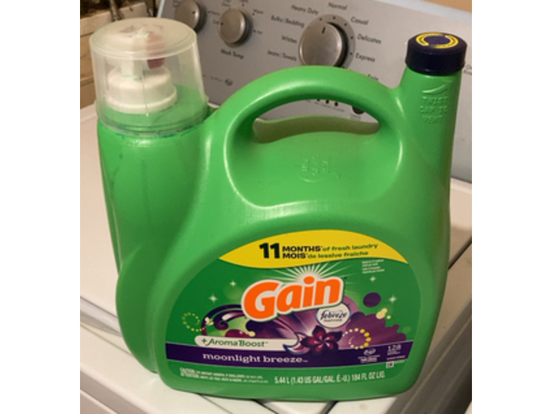 Gain Liquid Laundry Detergent, Moonlight Breeze, 128 Loads, 184 fl oz/5.44 L