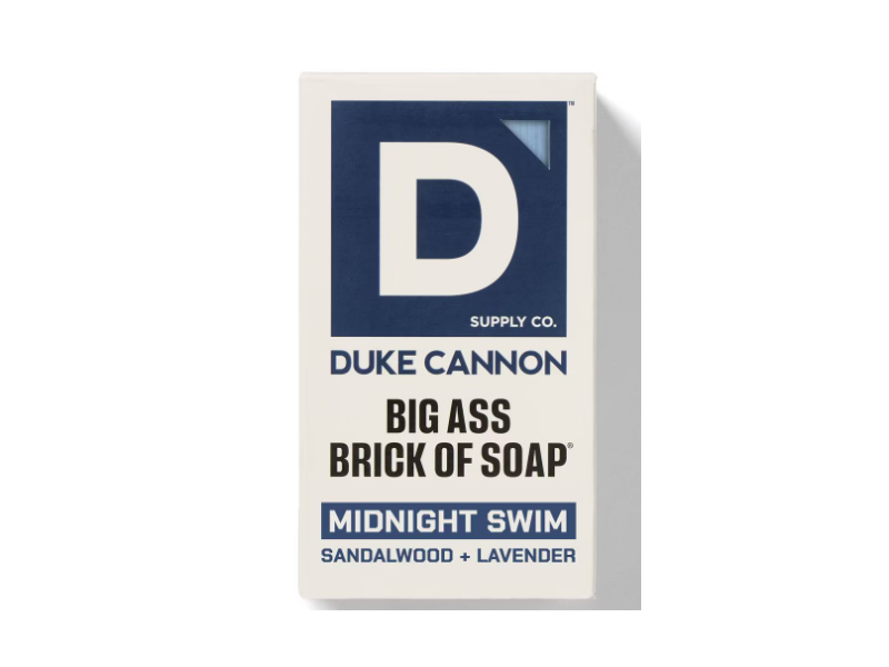 Duke Cannon Supply Co. Midnight Swim Big Ass Brick Of Soap, Sandalwood + Lavender, 4.5 oz/127 g