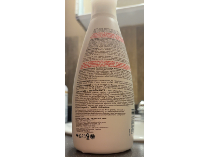 Live Clean Tropical Coconut Aromatherapy Foam Bath, 25 fl oz/750 mL