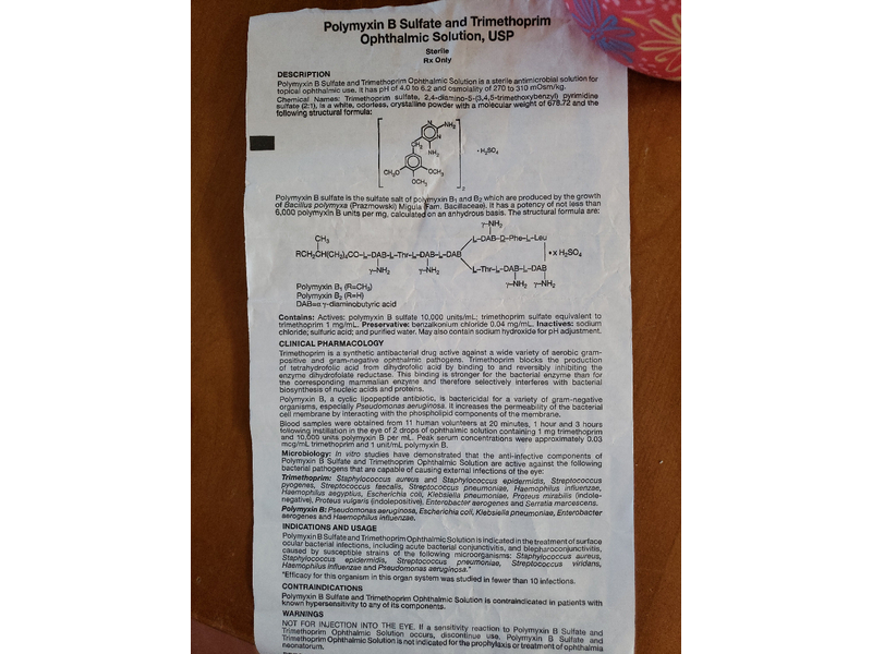 Polymyxin B Sulfate and Trimethoprim Solution, 10 mL Sandoz (RX)