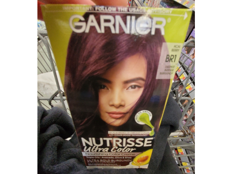 Garnier Nutrisse Ultra Color Nourishing Color Creme, BR1 Deepest Intense Burgundy, 1 Application