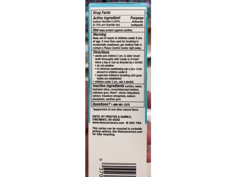 Theory Enamel Care Natural Toothpaste, Wild Peppermint, 3.7 oz/104 g