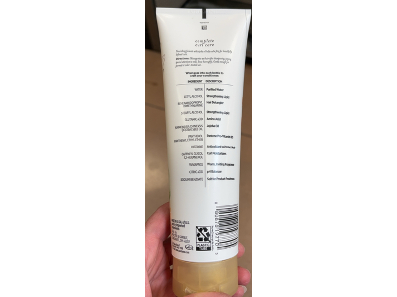 Pantene Complete Curl Care Conditioner, Jojoba Oil, 8 fl oz/ 237 mL
