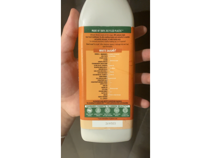 Garnier Ultimate Blends Repairing Hair Food Shampoo, Papaya & Coconut, 350 mL