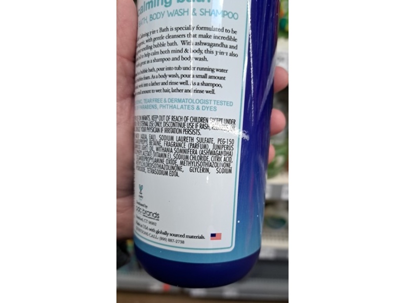 Dr Teal's Kids 3 in 1 Bubble Bath + Body Wash + Shampoo, Calming Bath, 20 fl oz/591 mL