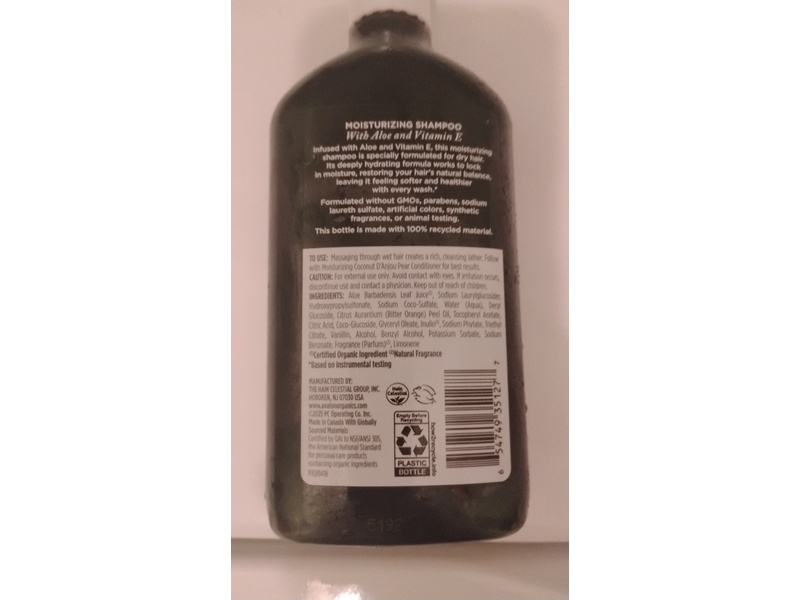 Avalon Organics Moisturizing Shampoo, Coconut D'Anjou Pear, 11 fl oz/325 mL