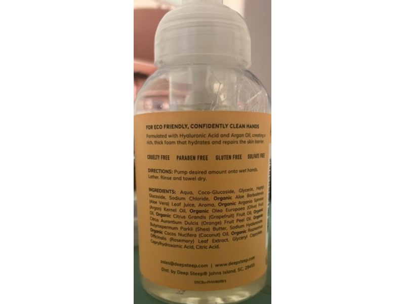Deep Steep Foaming Hand Wash, Grapefruit Bergamot, 8 fl oz/237 mL
