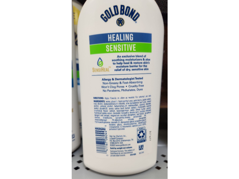 Gold Bond Healing Sensitive Daily Body & Face Lotion,13 oz/368 g