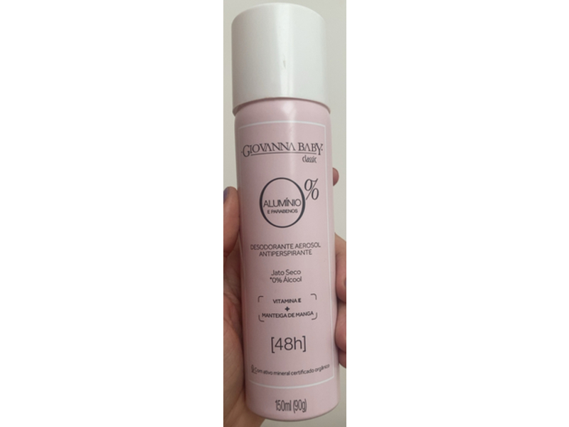 Giovanna Baby Desodrant Aerosol Antiperspirant, Classic, Vitamin E + Manteiga De Manga, 150 mL