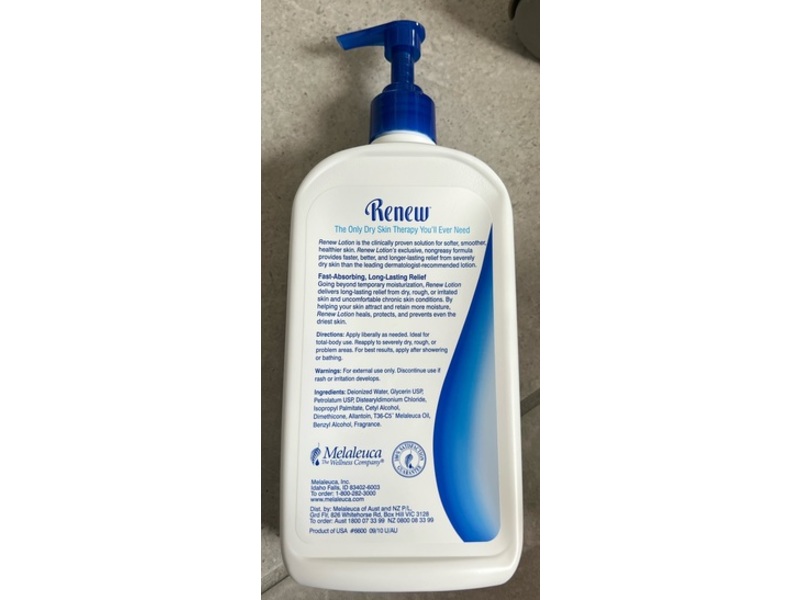 Melaleuca Company Renew Intensive Skin Therapy Moisturizing Lotion, 20 fl oz/591 mL