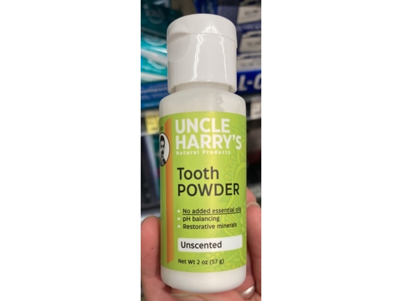 Uncle Harry's Tooth Powder, Unscented, 2 oz/57 g