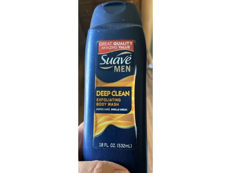 Suave Men Exfoliating Body Wash, Deep Clean, 18 fl oz/532 mL
