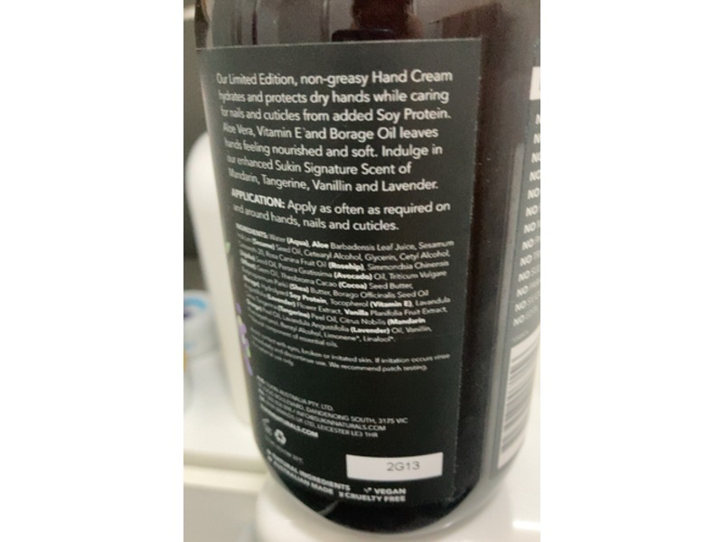 Sukin Hand Cream, Aloe Vera, Vitamin E & Borage Oil, 16.9 fl oz/500 mL