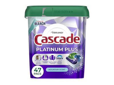 Cascade Platinum Plus Dishwasher Pods, Mountain Scent, 26.6 fl oz/754 g,47 Pacs