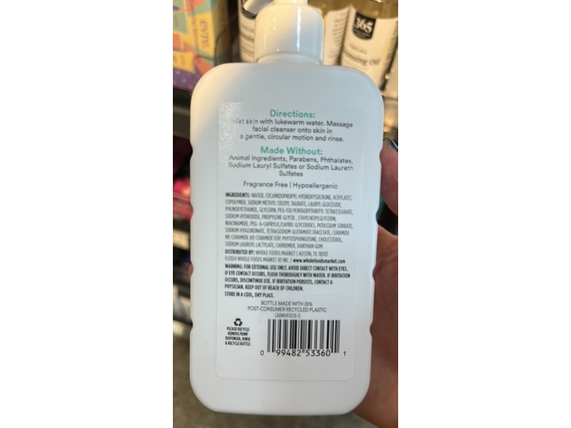 365 Whole Foods Market Facial Foaming Cleanser, 12 fl oz/355 mL