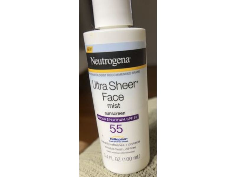 Neutrogena Ultra Sheer Sunscreen Face Mist, SPF 55, 3.4 fl oz/100 mL