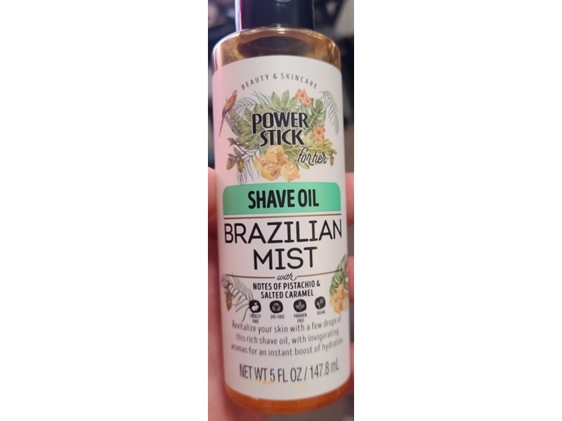 Power Stick Shave Oil Brazilian Mist, Pistachio & Salted Caramel, 5 fl oz/147.8 mL