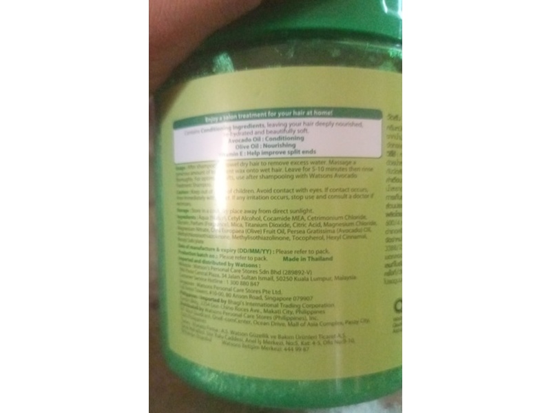 Watsons Conditioning Treatment Wax, Avocado, 500 mL