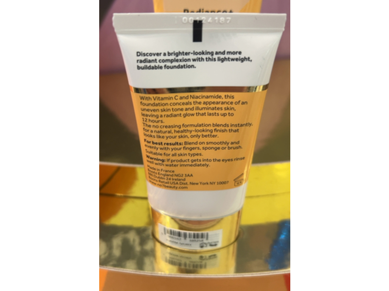 No7 Radiance+ Brightening Foundation, Warm Ivory, 1.0 fl oz/30 mL