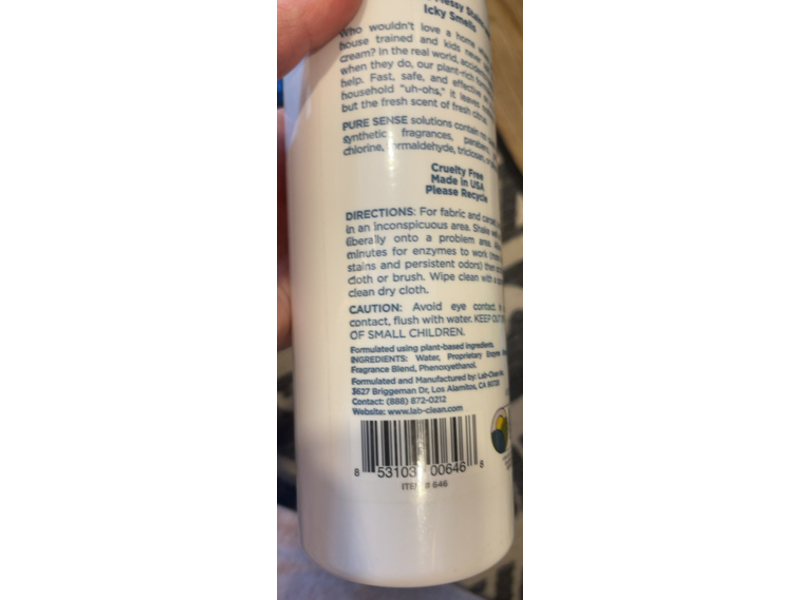 Pure Sense Home Stain & Odor Treatment, Fresh Citrus, 24 fl oz/709 mL