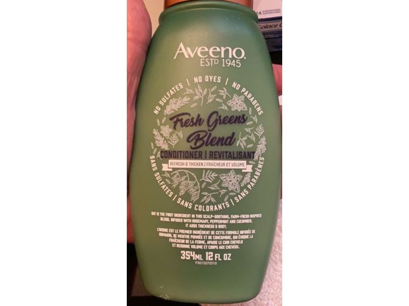 Aveeno Fresh Greens Blend Conditioner, Refresh & Thicken, 12 fl oz/354 mL