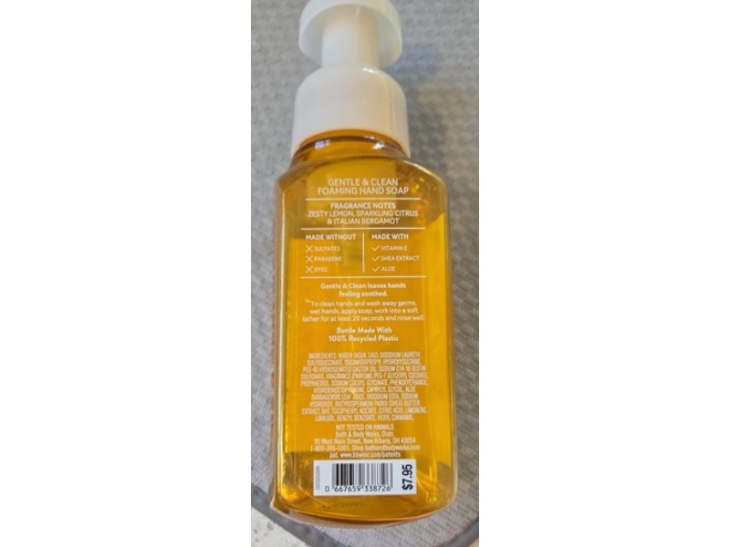 Bath & Body Works Gentle & Clean Foaming Hand Soap, Kitchen Lemon, 8.75 fl oz/259mL
