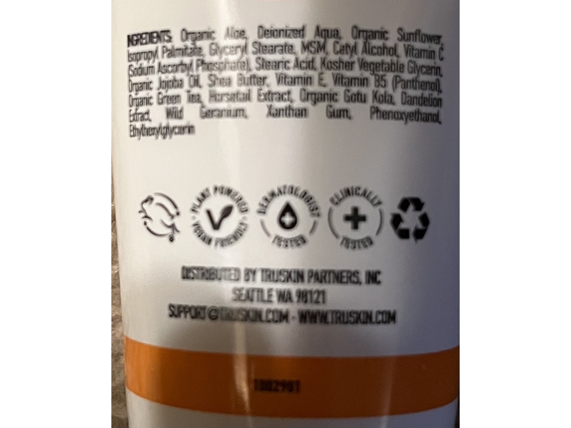 TruSkin Brightening Moisturizer, Vitamin C, 4 fl oz/118 mL