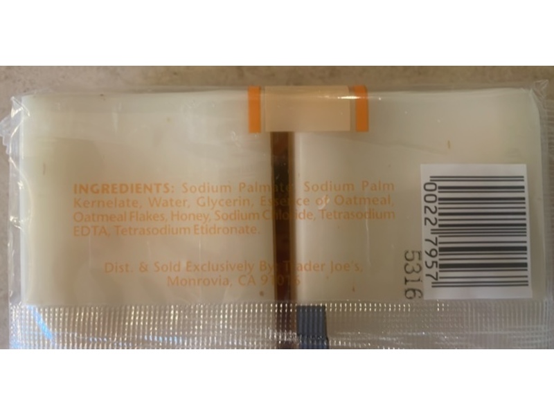 Trader Joe's Next To Godliness Pure Vegetable Soap, Oatmeal & Honey Soap, 8 oz/227 g