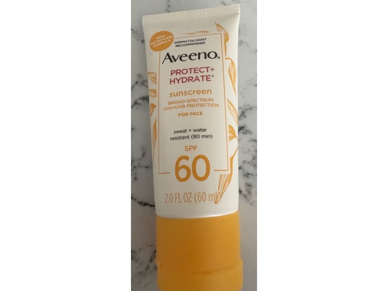 Aveeno Protect + Hydrate Face Sunscreen, SPF 60, UVA+UVB, 2 fl oz/60 mL