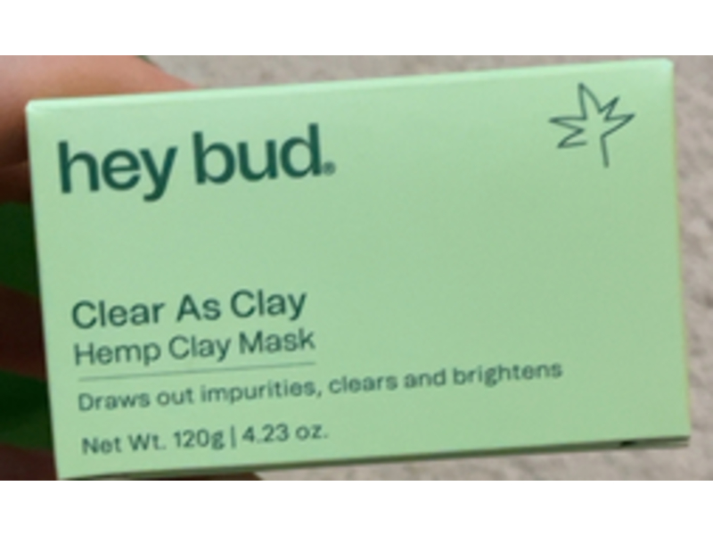 Hey Bud Clear As Clay Hemp Clay Mask, 4.23 oz/120 g