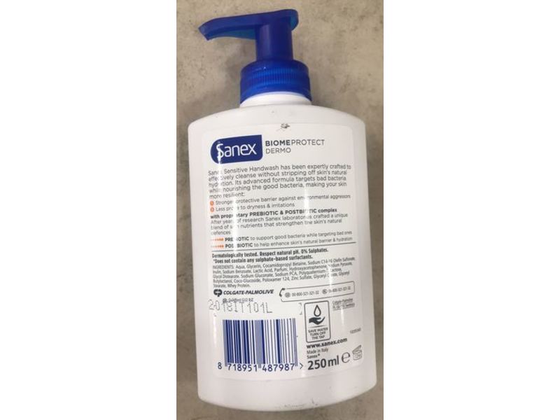 Sanex Biome Propect Hand Wash, Sensitive, 250 mL