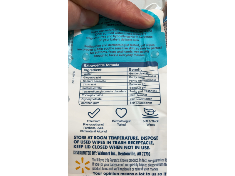 Parent's Choice Ultra Sensitive Wipes, Fragrance-Free, 90 Count