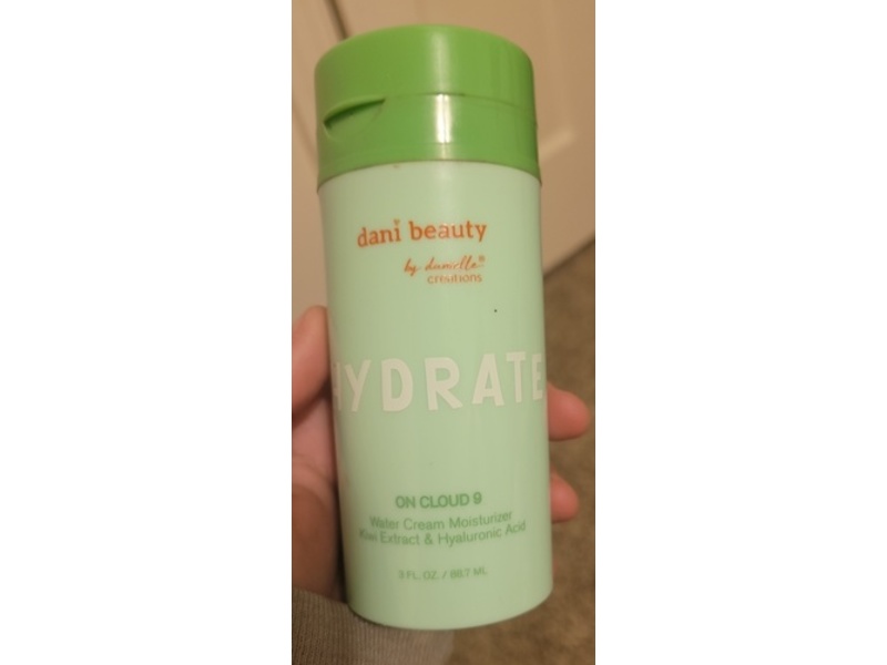 Dani Beauty Hydrate Water Cream Moisturizer, Kiwi Extract & Hyaluronic Acid, 3 fl oz/88.7 mL