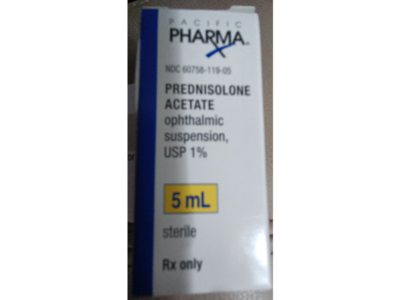 Prednisolone Acetate Ophthalmic Suspension USP 1%, 5 mL, Pacific Pharma (RX)