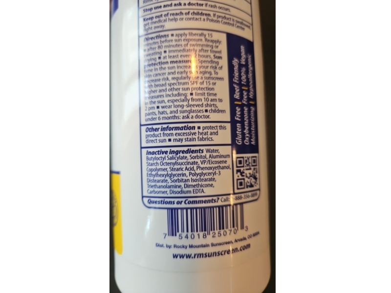 Rocky Mountain Sunscreen, SPF 50, 16 fl oz/473 mL