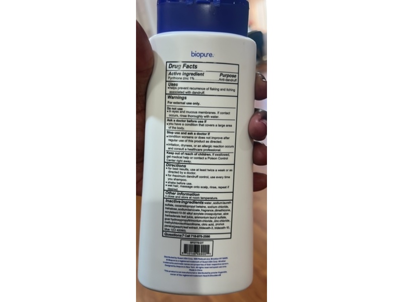 BioPure. Anti Dandruff Shampoo, 16 fl oz/473 mL