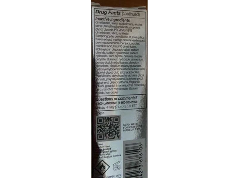 Lancome Teint Idole Ultra Wear Care & Glow Foundation, SPF 27, 125W, 1 fl oz/30 g