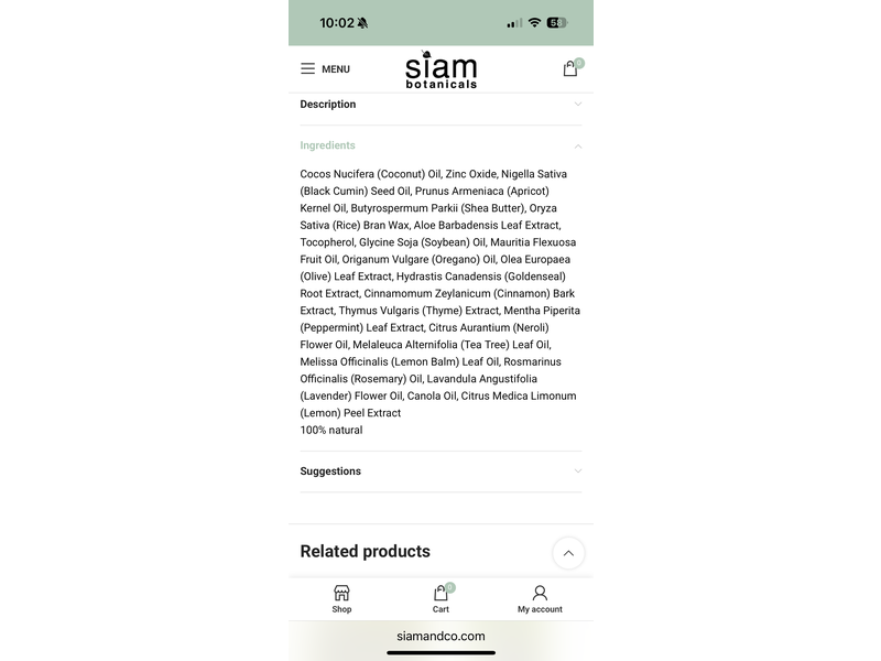 Siam Botanicals Bio Guard Face Mineral Sunscreen, 0.875 oz/25 g