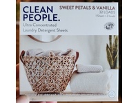 The Clean People Ultra Concentrated Laundry Detergent Sheets, Sweet Petals & Vanilla, 32 Loads, 32 Count - thumbnail 2