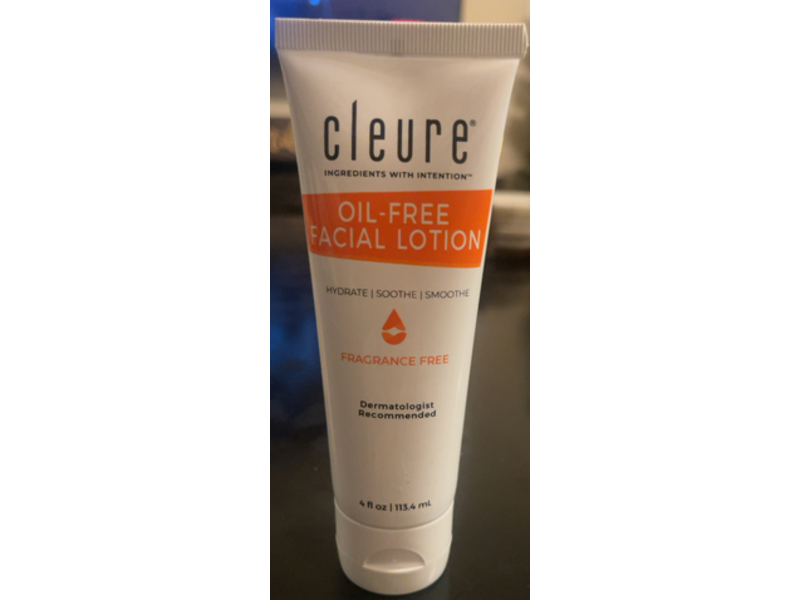 Cleure Oil-Free Facial Lotion, Fragrance Free, 4 fl oz/113.4 mL