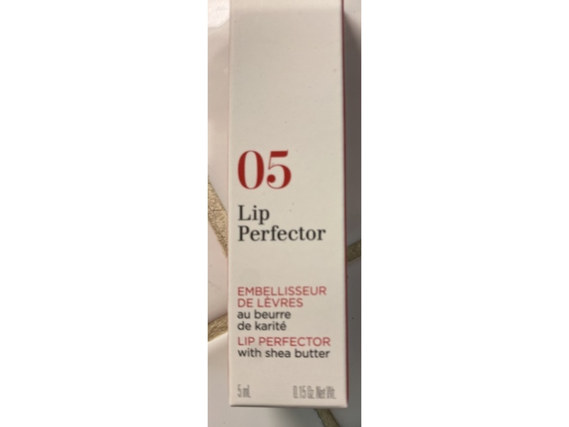 Clarins Lip Perfector Lip Gloss, 05-Candy Shimmer, Shea Butter, 0.15 fl oz/5 mL