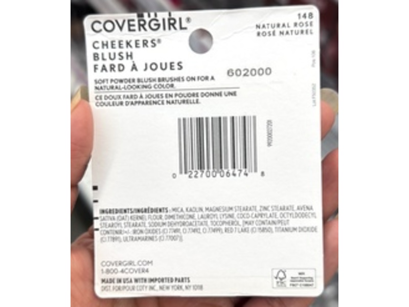 Covergirl Cheekers Blush, 148 Natural Rose, 0.12 oz/3g