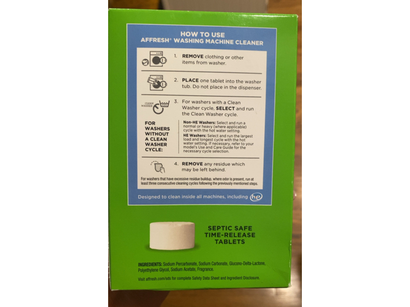 Affresh Washing Machine Cleaner, 8.4 oz/240 g, 6 Count