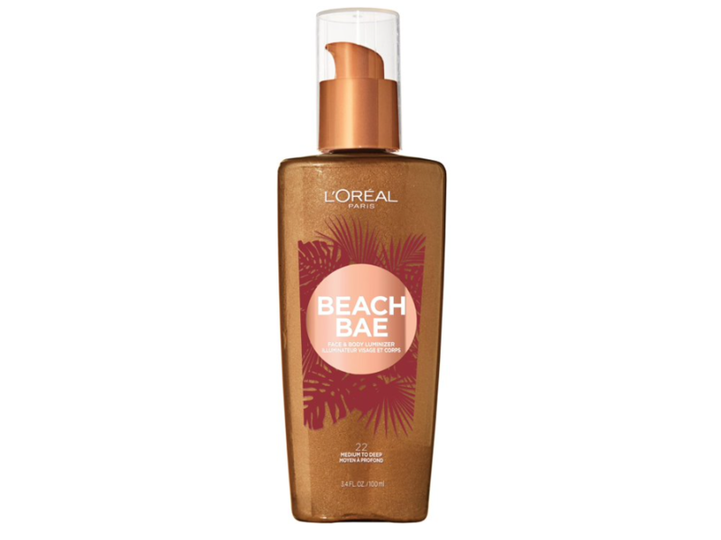 L'Oreal Paris Beach Bae Face & Body Luminizer, 22 Medium To Deep, 3.8 fl oz/115 mL