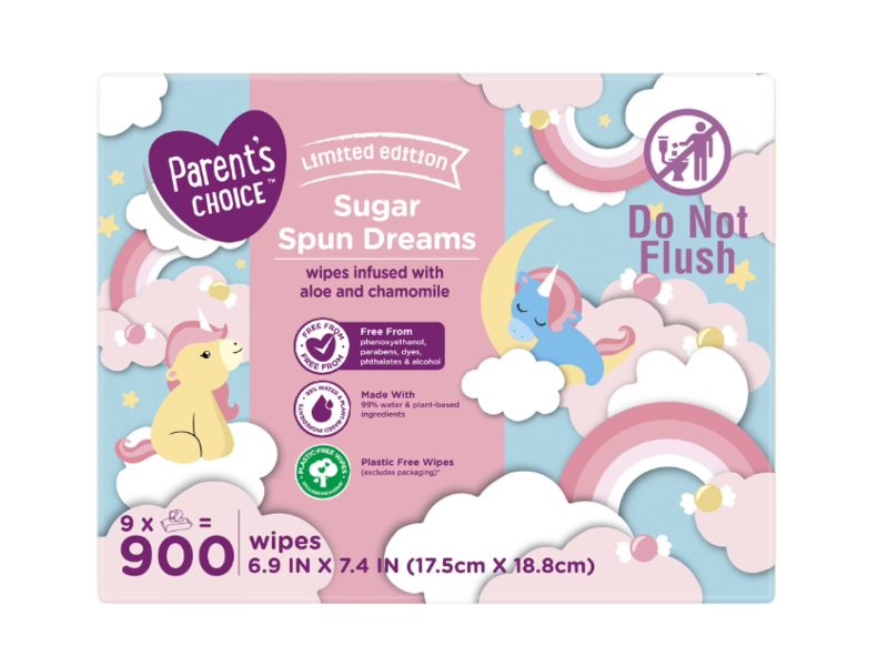 Parent's Choice Sugar Spun Dreams Wipes, Aloe & Chamomile, 900 Count