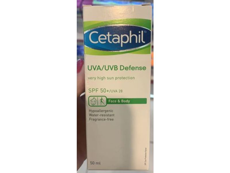 Cetaphil Uva/Uvb Defense Very High Sun Protection, Face & Body, SPF 50+, 50 mL