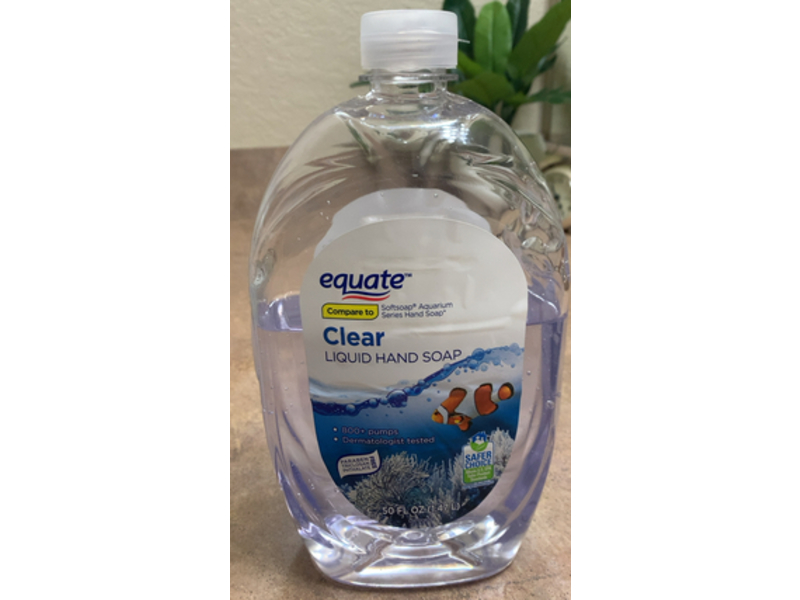 Equate Liquid Hand Soap, Clear, 50 fl oz/1.47 L