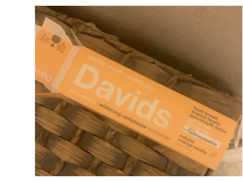 Davids Whitening + Antiplaque Toothpaste, Nano Hydroxyapatite & Natural Orange Vanilla, 4 oz/113 g